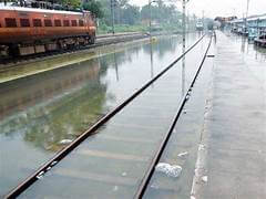 water logged on railway track